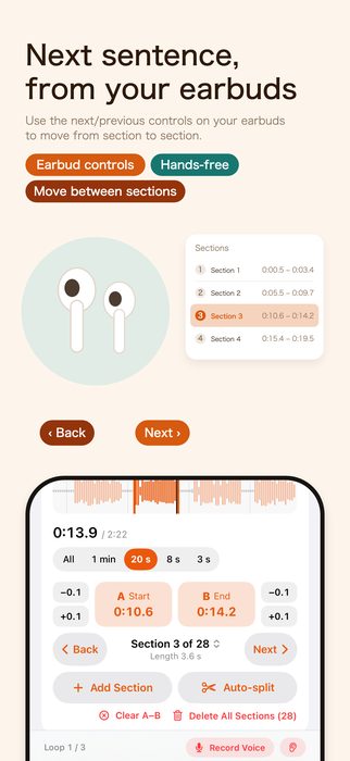 Next sentence, from your earbuds