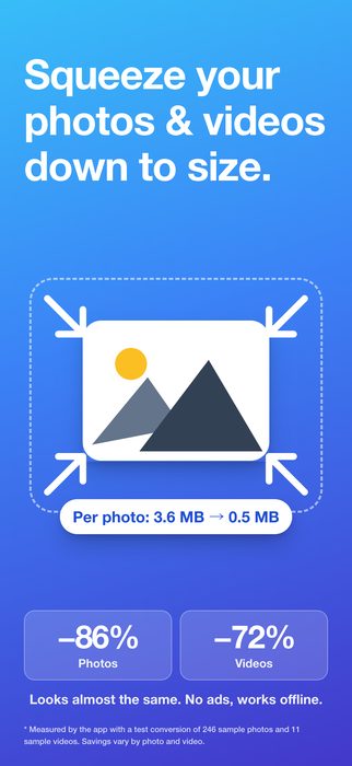 Squeeze your photos & videos down to size