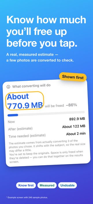 Know how much you'll free up before you tap