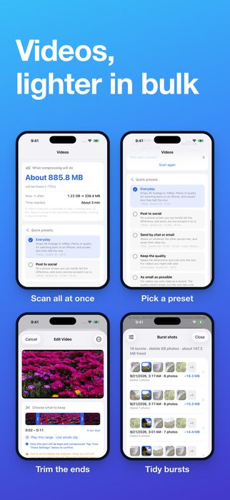 Videos, lighter in bulk