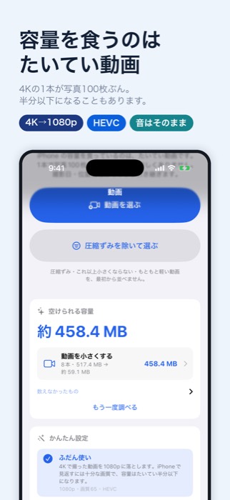 容量を食っているのは動画