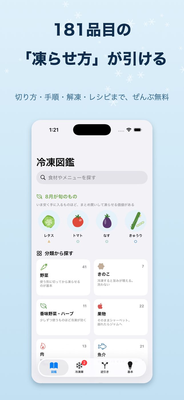 181品目の凍らせ方が引ける